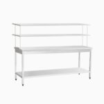 overhead work table with splash back