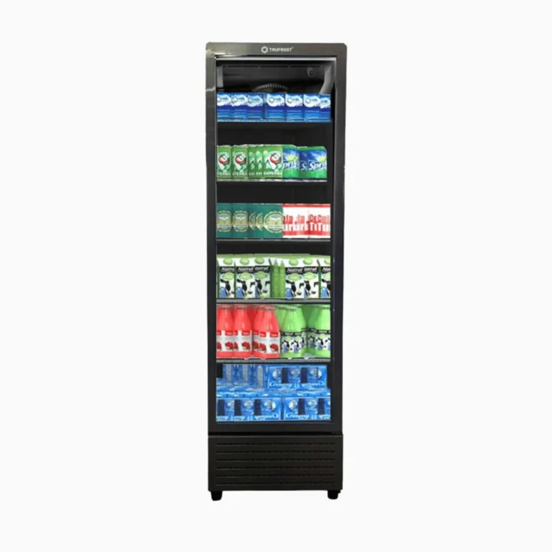 Trufrost VC 400 Slim Italia black visi cooler front view.